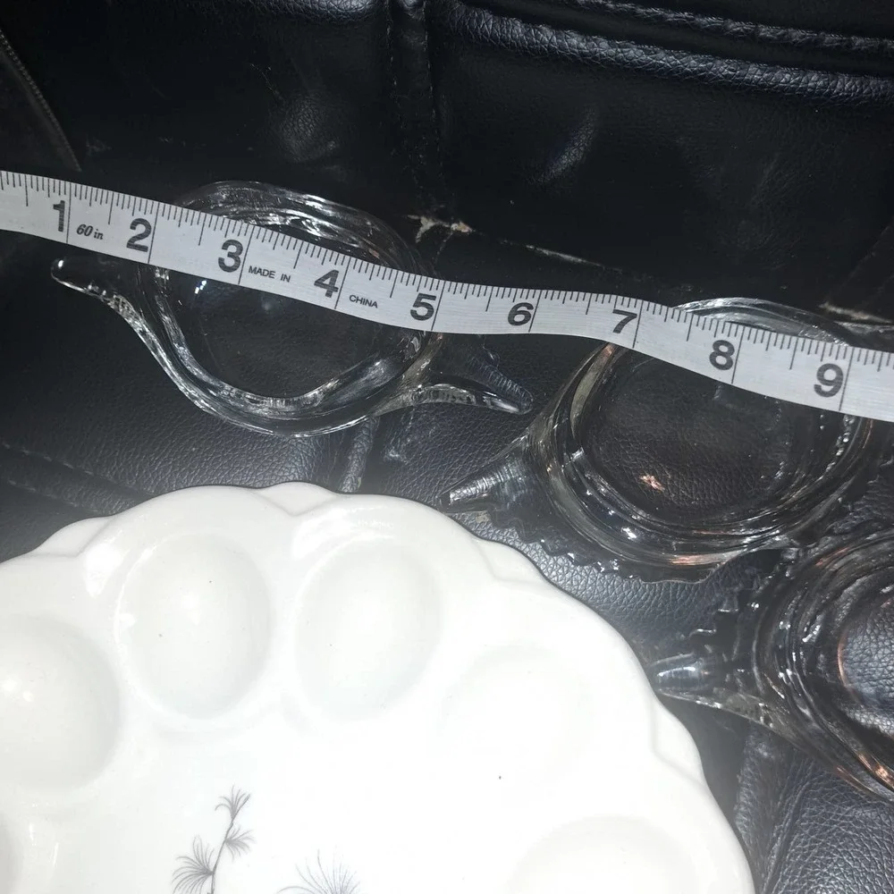 FABULOUS VINTAGE & PERFECTION Egg platter Plus 5 Glass Egg-Caviar-Tapas Plates